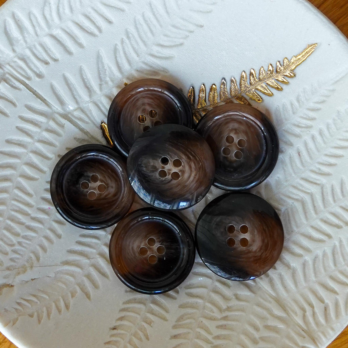 Bouton Ecailles - Marron