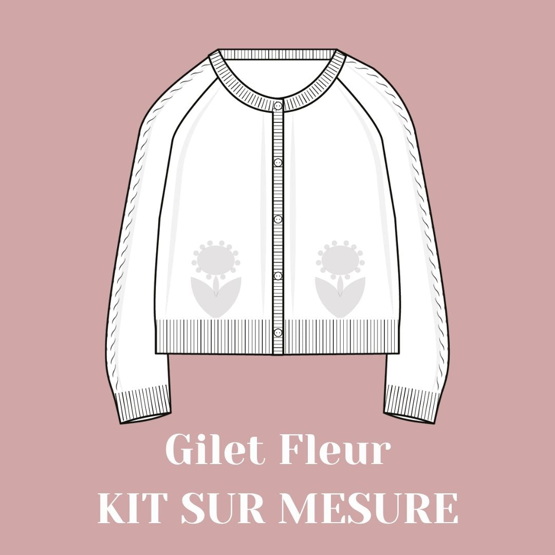 Kit tricot - Gilet Fleur