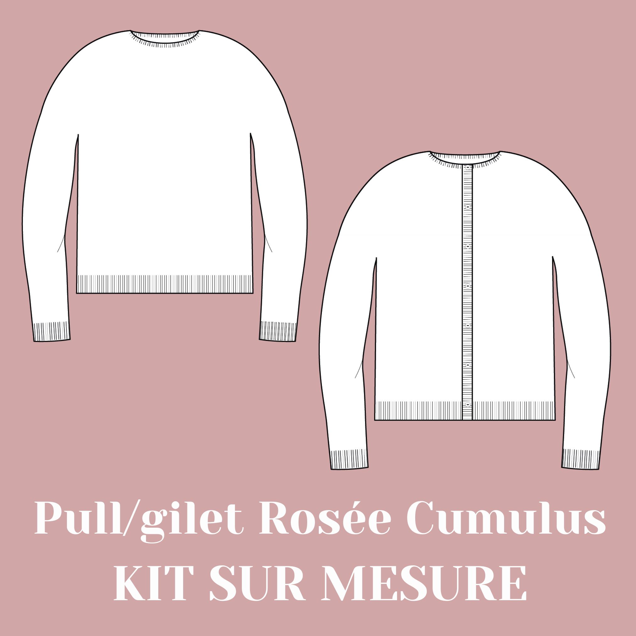 Kit tricot - Pull-Gilet Rosée Cumulus