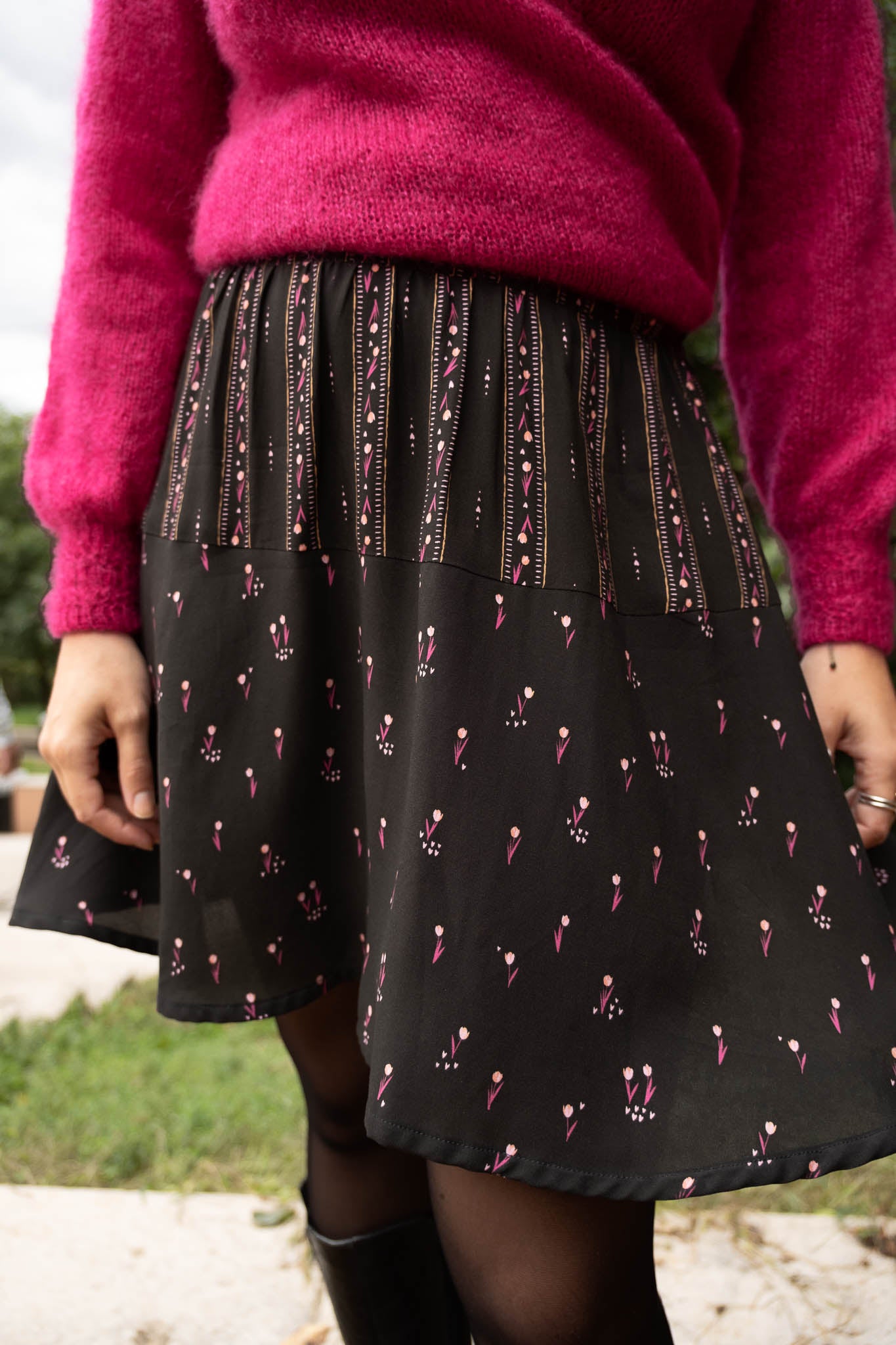 Viscose - Bloom Every Day Noir Rayures - COUPONS