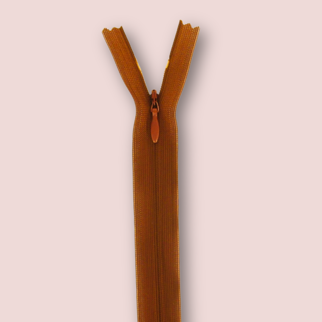 Fermeture éclair invisible - 40 cm - Châtaigne