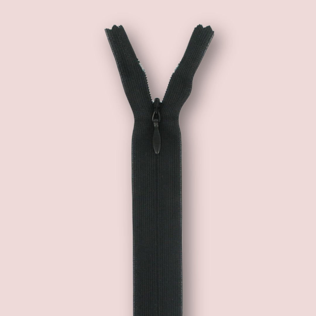 Fermeture éclair invisible - 22 cm - Noir