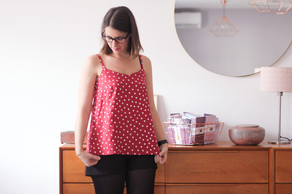 Top Narcisse - Anna Rose Pattern - Tissu Dancing Polka - Lise Tailor