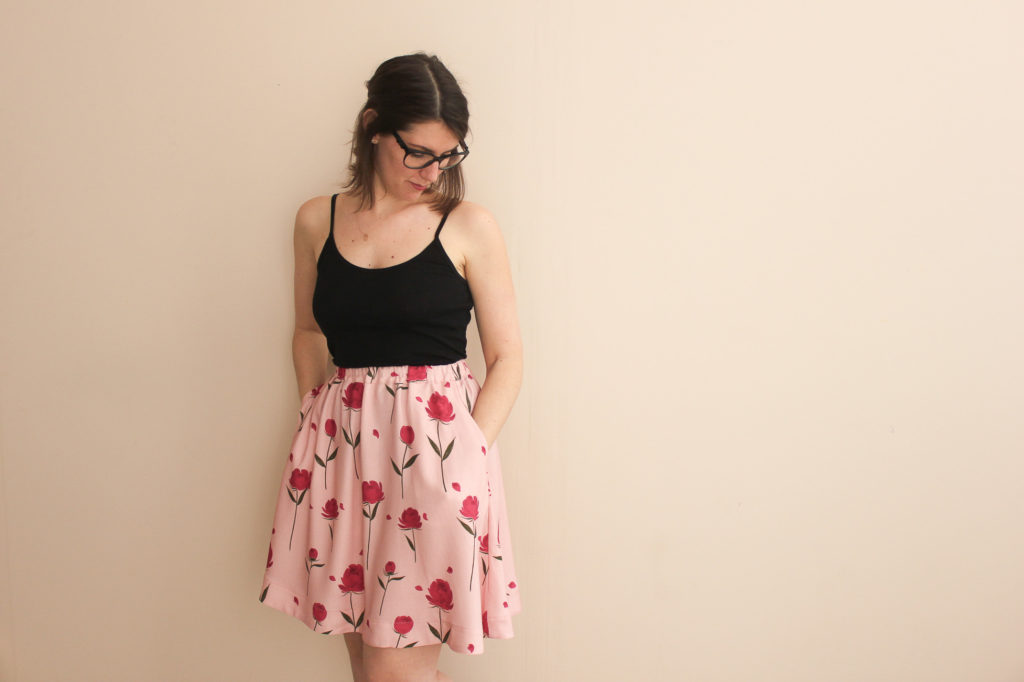 Tissu crêpe de viscose - Happy peony robe - Jupe Bonjour - Atelier Scammit - Lise Tailor