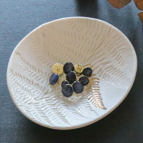 Alternative view of Bouton de bottine pailletté or - Bleu marine