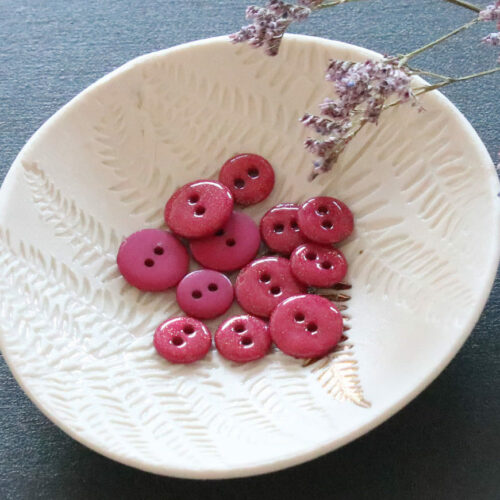 Alternative view of Bouton glitter deux trous - fuchsia