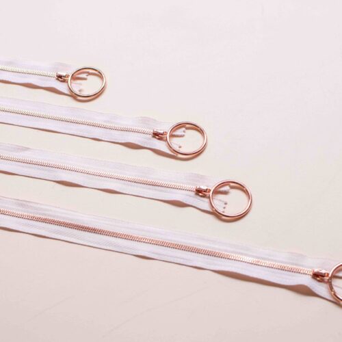 Alternative view of Rose gold zipper – Big puller – Pink