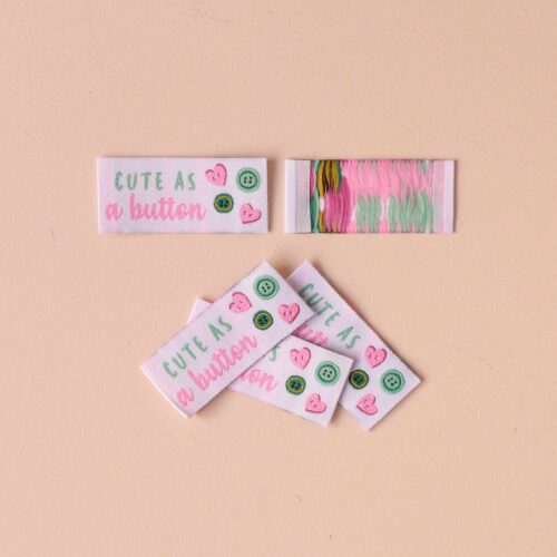 Alternative view of Sewing Woven Labels “Cute as a button”