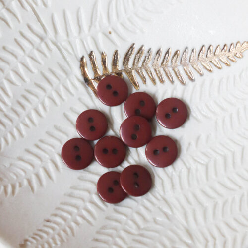 Bouton plat brillant - Châtaigne